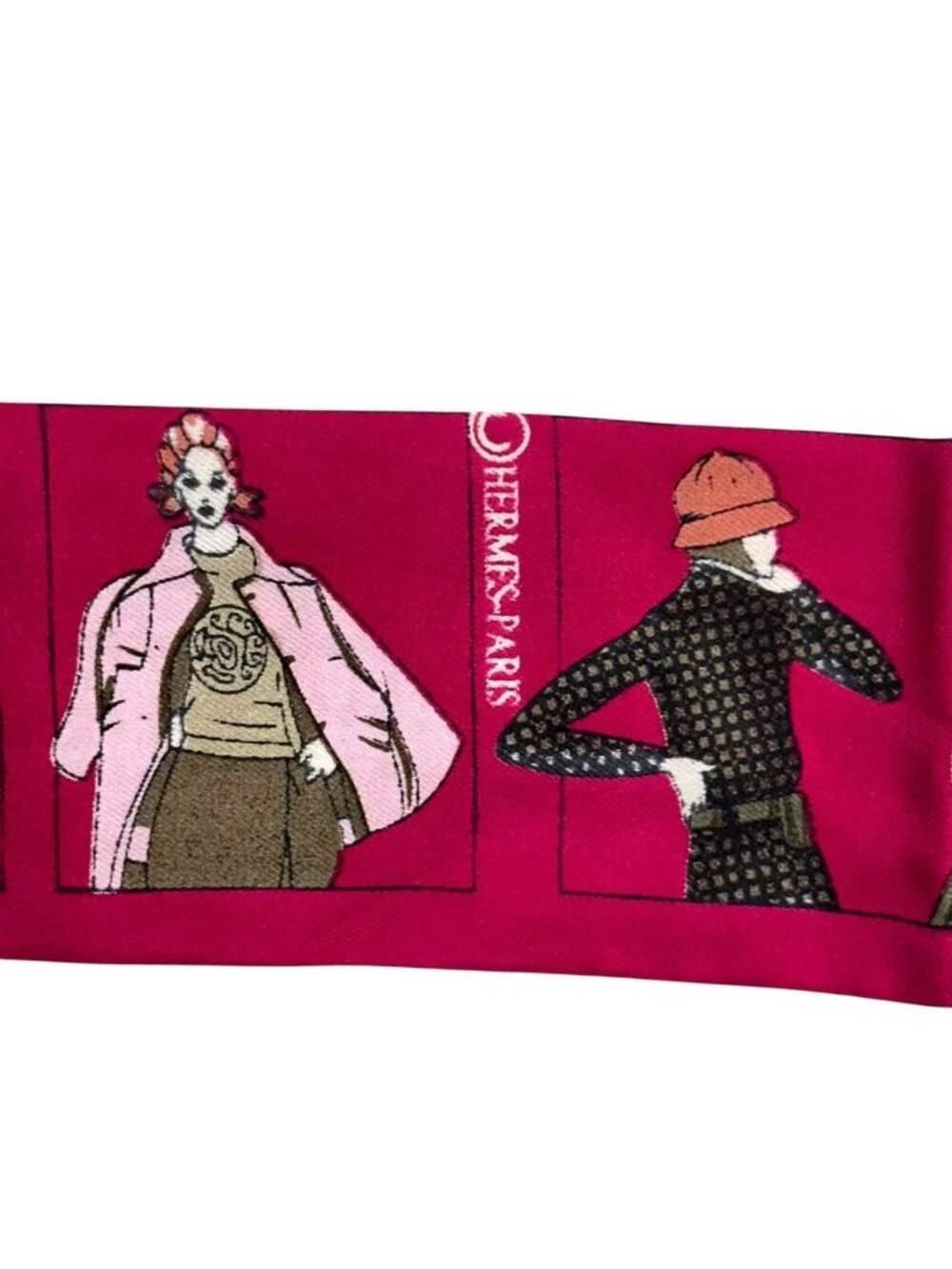 Hermes Scarf Silk Logo Dress Code Pink - Picture 6 of 8
